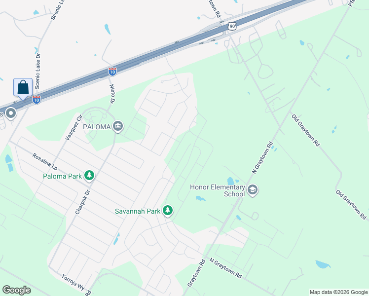 map of restaurants, bars, coffee shops, grocery stores, and more near 4579 North Graytown Road in Converse