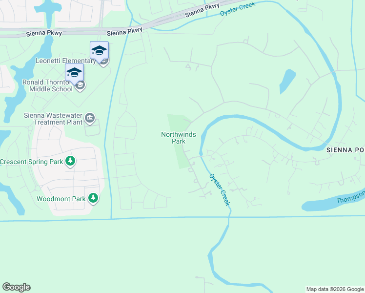 map of restaurants, bars, coffee shops, grocery stores, and more near 9517 Thompson Lake Drive in Sienna