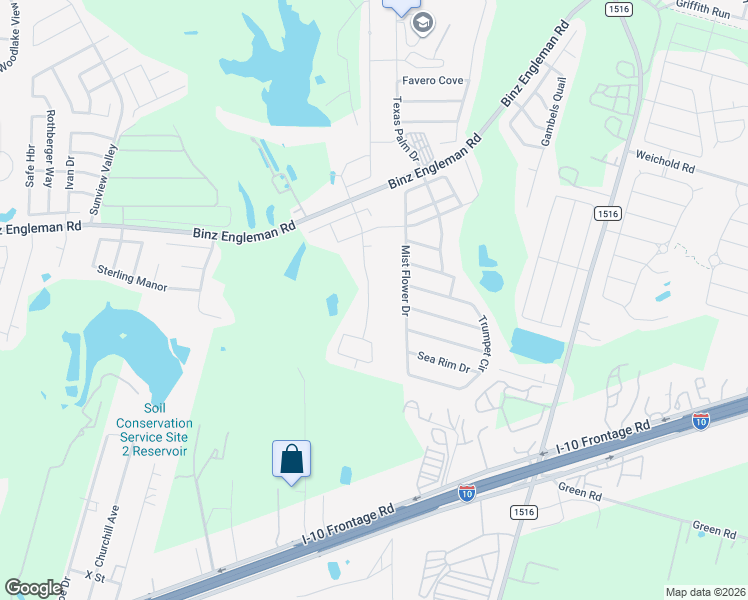 map of restaurants, bars, coffee shops, grocery stores, and more near 3814 Glenloch Way in Converse