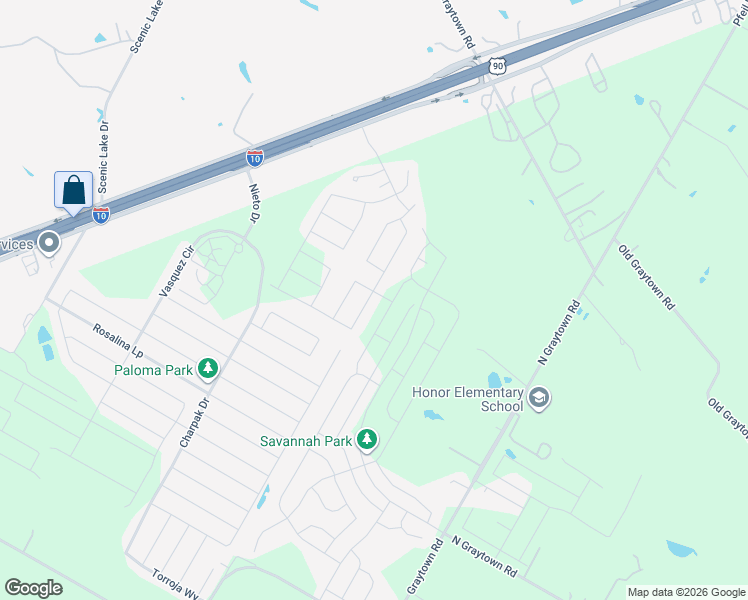 map of restaurants, bars, coffee shops, grocery stores, and more near 4579 North Graytown Road in Converse