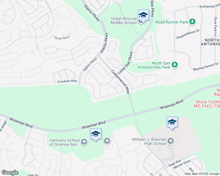 map of restaurants, bars, coffee shops, grocery stores, and more near 12119 Carson Cove in San Antonio