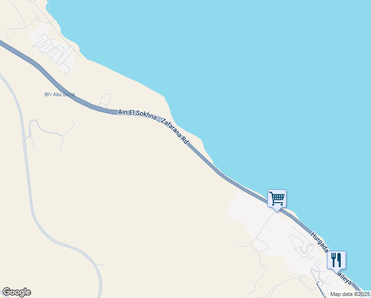 map of restaurants, bars, coffee shops, grocery stores, and more near 50 Ain El Sokhna - Zafarana Road in Attaka