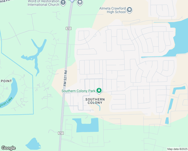 map of restaurants, bars, coffee shops, grocery stores, and more near 8123 Ecru Lane in Rosharon