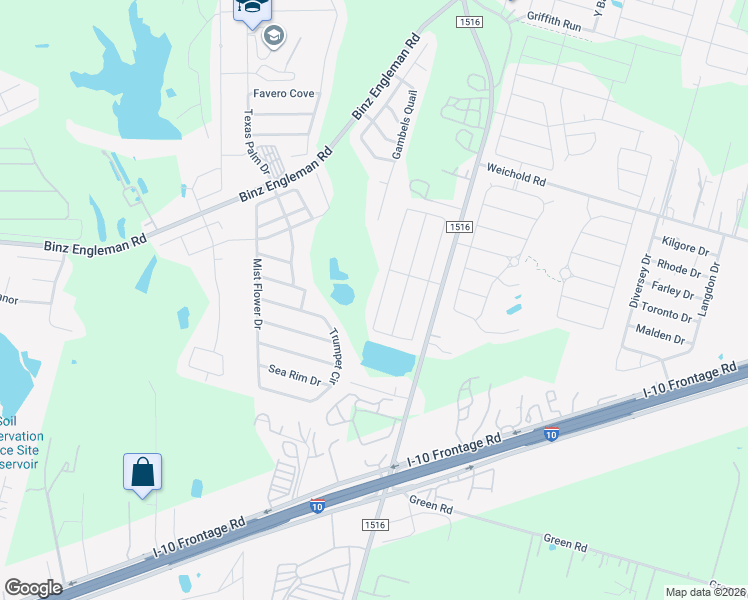 map of restaurants, bars, coffee shops, grocery stores, and more near 3843 Key West Way in Converse