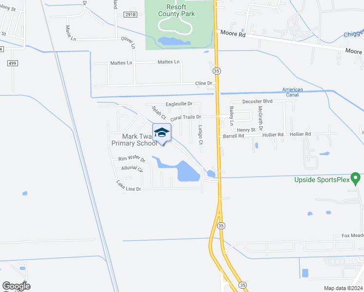 map of restaurants, bars, coffee shops, grocery stores, and more near 330 Kendall Crest Drive in Alvin