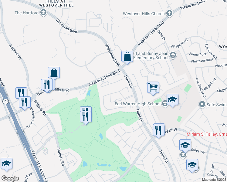 map of restaurants, bars, coffee shops, grocery stores, and more near 9639 Torrington Way in San Antonio