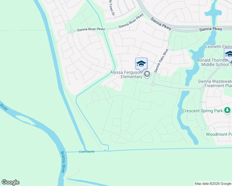 map of restaurants, bars, coffee shops, grocery stores, and more near Plantation River Parkway in Sienna Plantation