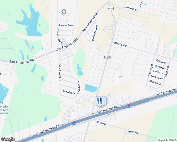 map of restaurants, bars, coffee shops, grocery stores, and more near 3843 Key West Way in Converse