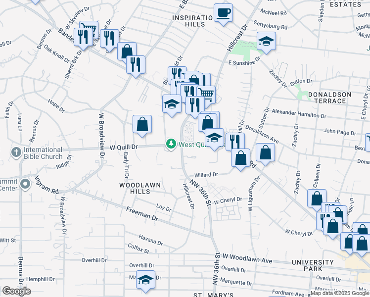 map of restaurants, bars, coffee shops, grocery stores, and more near 188 West Quill Drive in San Antonio