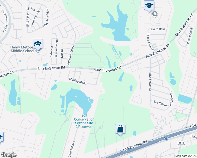 map of restaurants, bars, coffee shops, grocery stores, and more near 4022 Maiden Way in Converse