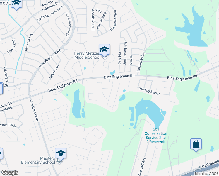 map of restaurants, bars, coffee shops, grocery stores, and more near 3842 Colemans Run in Converse