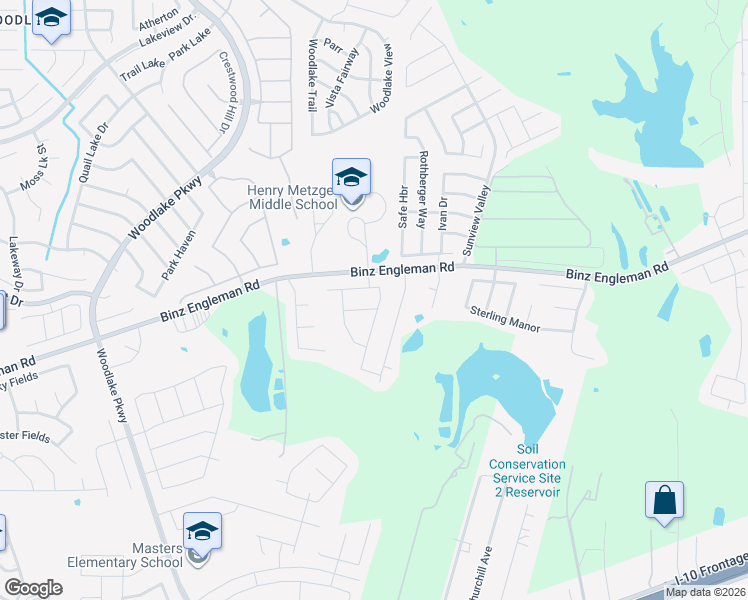 map of restaurants, bars, coffee shops, grocery stores, and more near 3842 Colemans Run in Converse