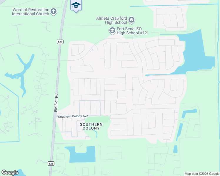 map of restaurants, bars, coffee shops, grocery stores, and more near 615 Green Clover Lane in Arcola