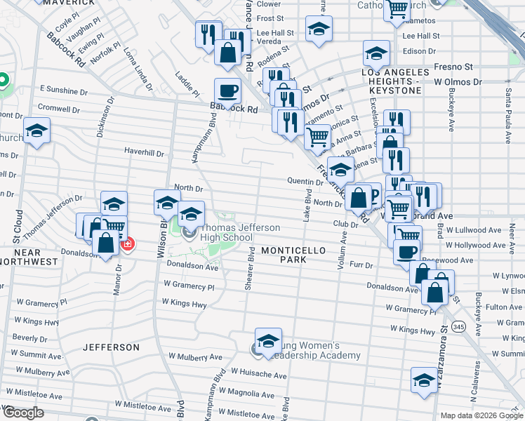 map of restaurants, bars, coffee shops, grocery stores, and more near 365 Club Drive in San Antonio