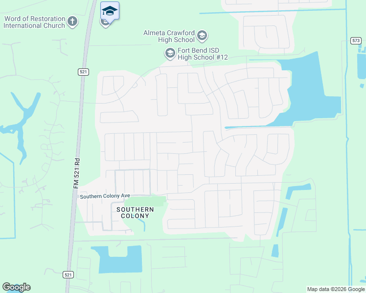 map of restaurants, bars, coffee shops, grocery stores, and more near 718 Ashley Falls Lane in Rosharon