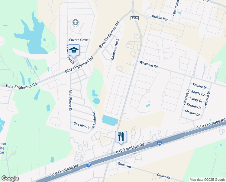 map of restaurants, bars, coffee shops, grocery stores, and more near 3923 Key West Way in Converse