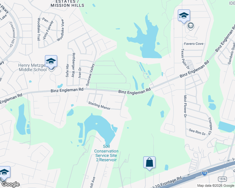 map of restaurants, bars, coffee shops, grocery stores, and more near 7923 Brinson Court in San Antonio