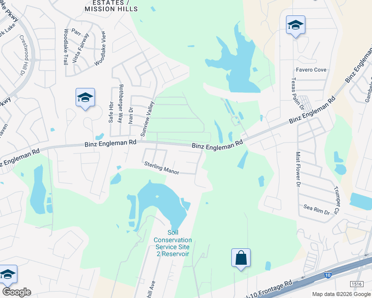 map of restaurants, bars, coffee shops, grocery stores, and more near 7923 Brinson Court in San Antonio