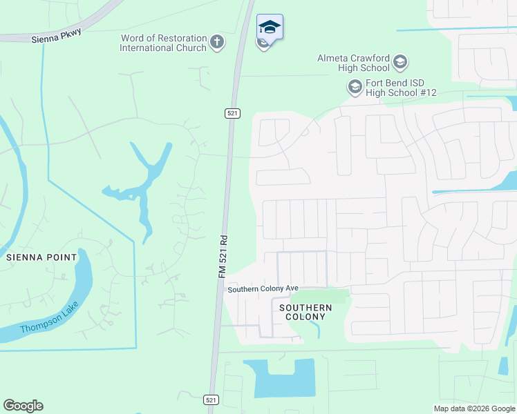 map of restaurants, bars, coffee shops, grocery stores, and more near 8006 Farthing Lane in Rosharon