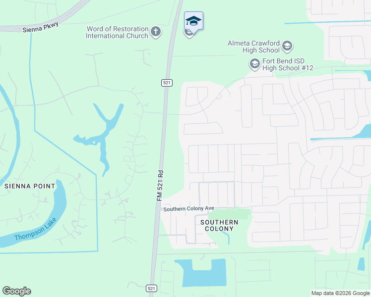 map of restaurants, bars, coffee shops, grocery stores, and more near 8006 Farthing Lane in Rosharon