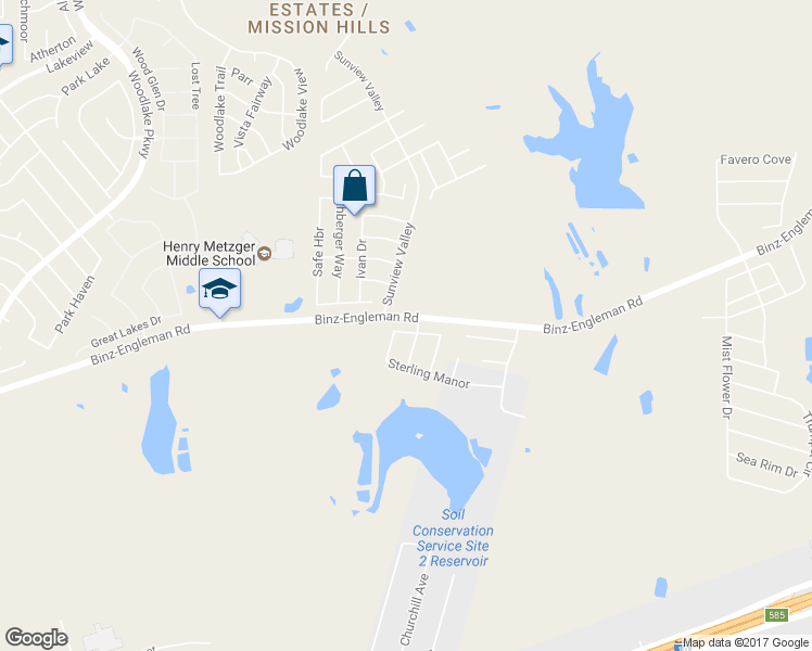 map of restaurants, bars, coffee shops, grocery stores, and more near 7715 Redstone Manor in Converse