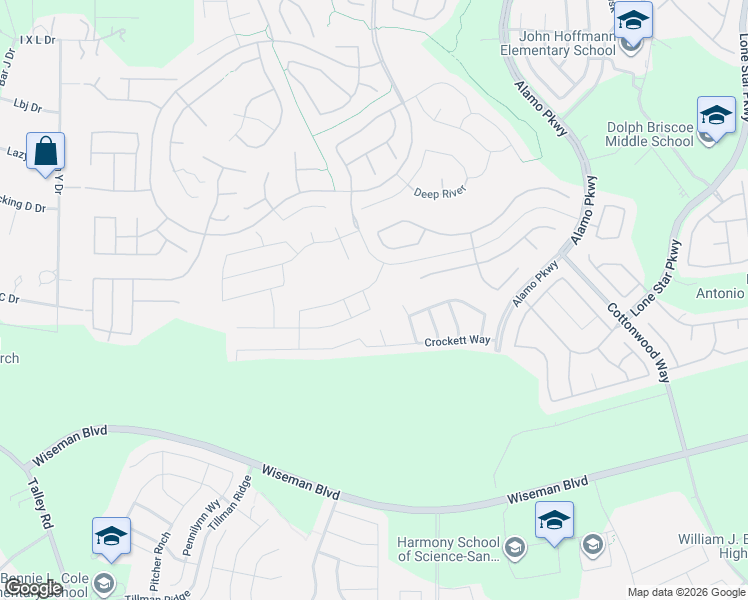 map of restaurants, bars, coffee shops, grocery stores, and more near 3410 Port Place in San Antonio