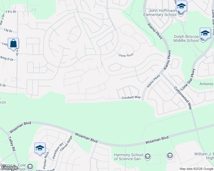 map of restaurants, bars, coffee shops, grocery stores, and more near 3410 Port Place in San Antonio