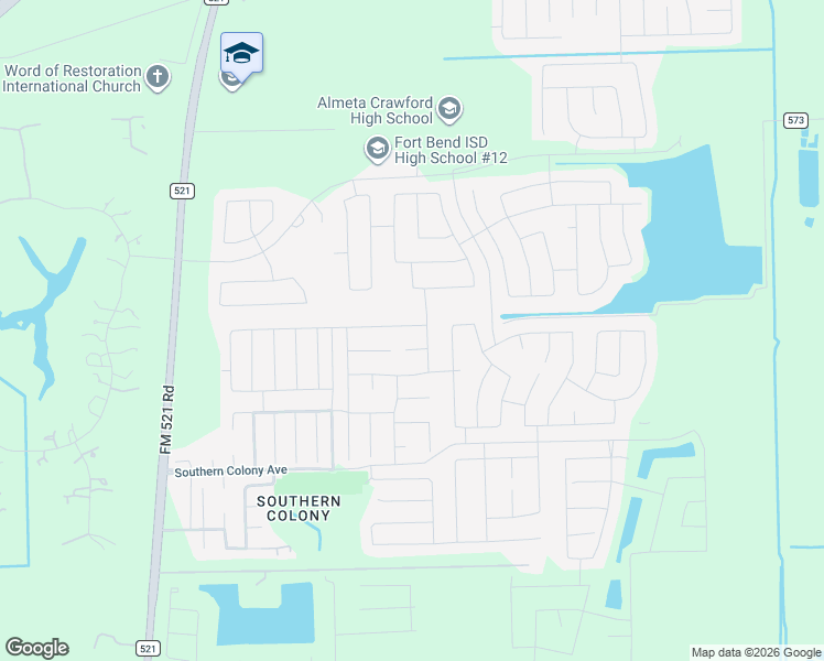 map of restaurants, bars, coffee shops, grocery stores, and more near 718 Ashley Falls Lane in Rosharon
