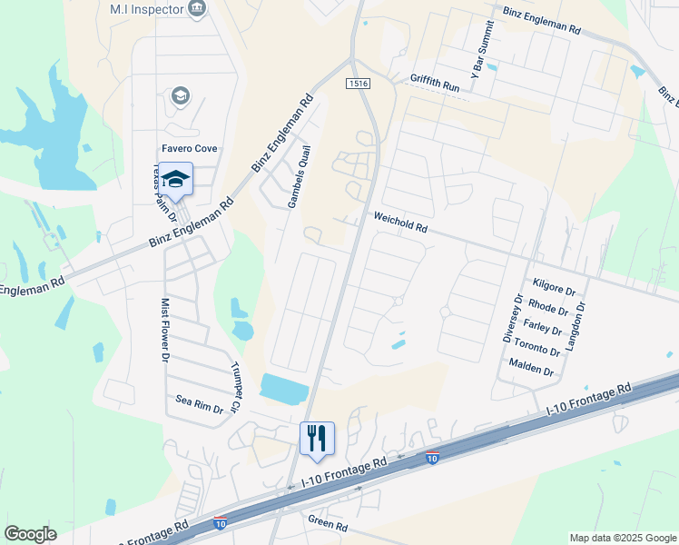 map of restaurants, bars, coffee shops, grocery stores, and more near 3942 Bogie Way in Converse