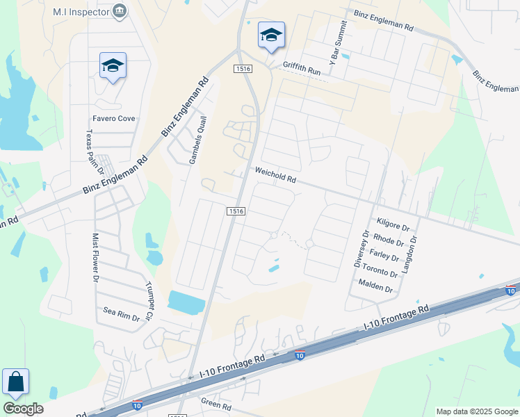 map of restaurants, bars, coffee shops, grocery stores, and more near 8915 Audubon Park in Converse