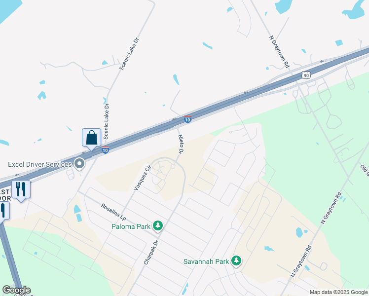 map of restaurants, bars, coffee shops, grocery stores, and more near 10661 Interstate 10 Frontage Road in Converse