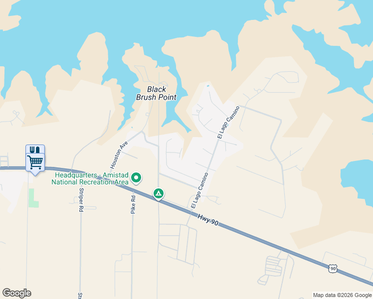 map of restaurants, bars, coffee shops, grocery stores, and more near 112 Cana Circle in Del Rio