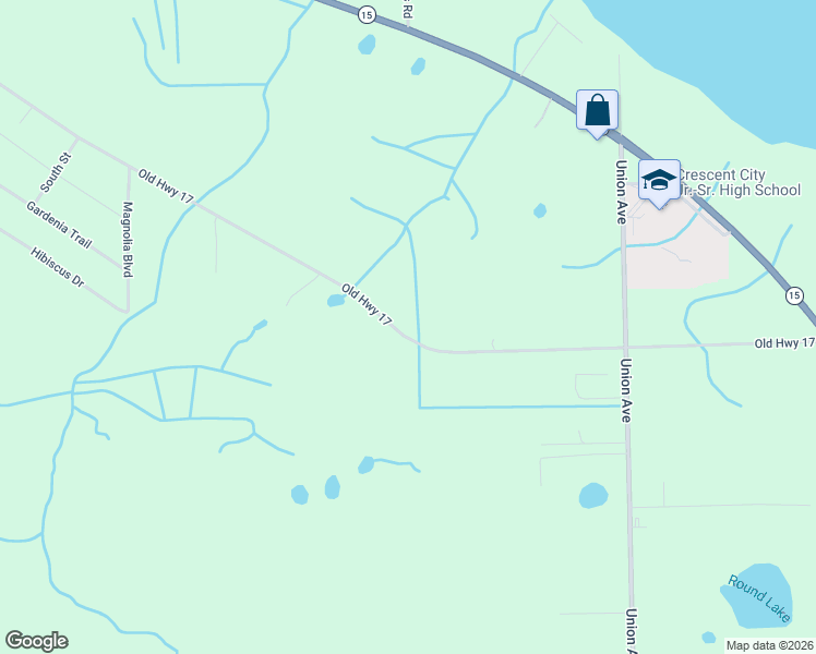 map of restaurants, bars, coffee shops, grocery stores, and more near 448 Old US Highway 17 in Crescent City