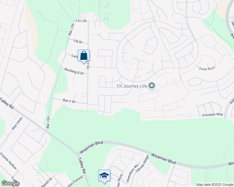 map of restaurants, bars, coffee shops, grocery stores, and more near 13014 River Station in San Antonio