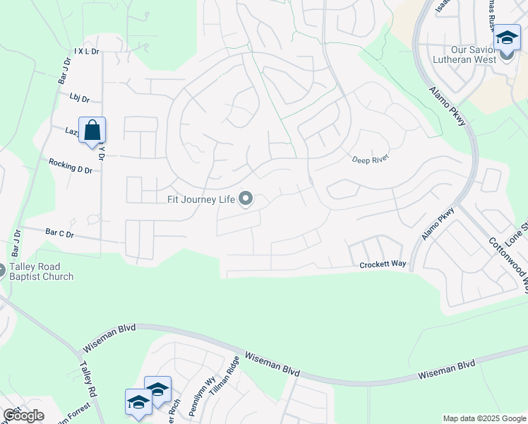 map of restaurants, bars, coffee shops, grocery stores, and more near 3518 Roadstead Way in San Antonio