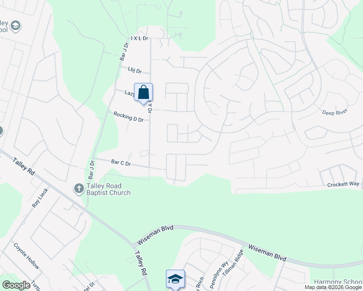 map of restaurants, bars, coffee shops, grocery stores, and more near 13054 River Station in San Antonio