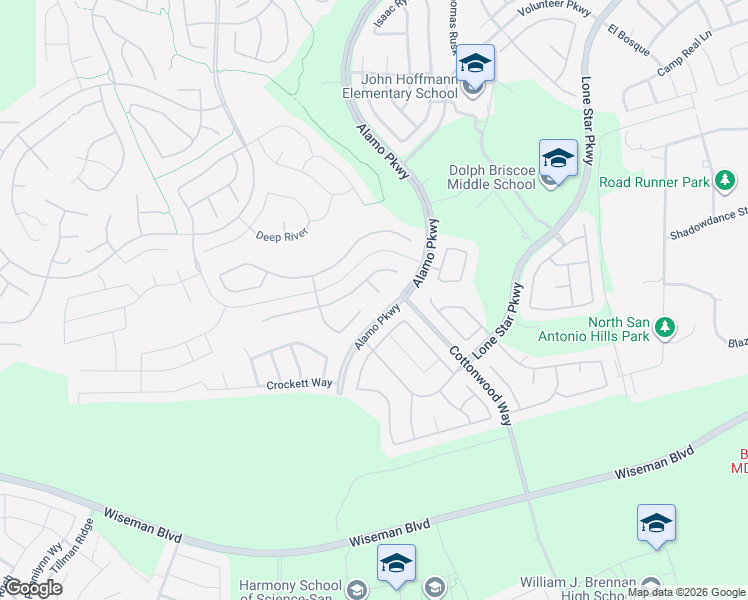 map of restaurants, bars, coffee shops, grocery stores, and more near 3703 Krumm Ranch in San Antonio
