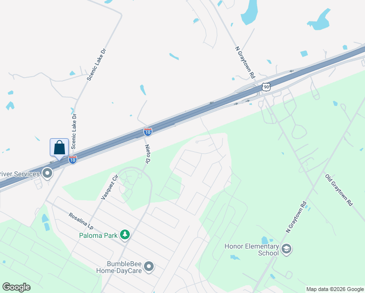 map of restaurants, bars, coffee shops, grocery stores, and more near 10806 Airmen Drive in Converse