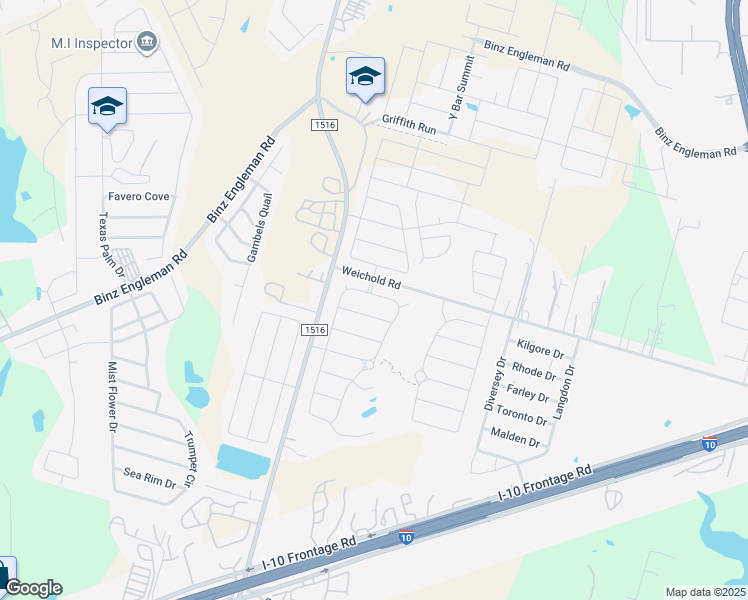 map of restaurants, bars, coffee shops, grocery stores, and more near 8939 Richmond Park in Converse