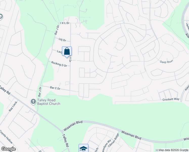 map of restaurants, bars, coffee shops, grocery stores, and more near 13014 River Station in San Antonio