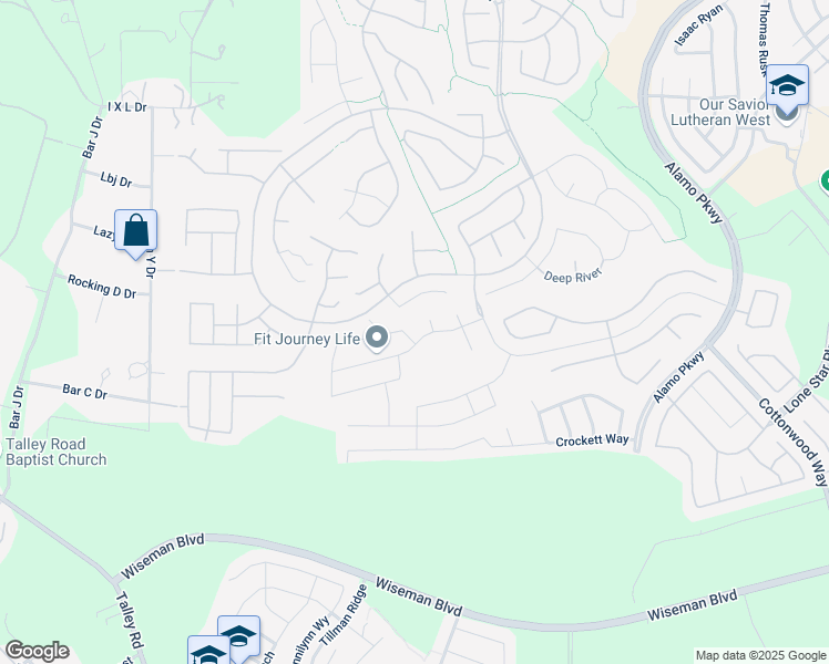 map of restaurants, bars, coffee shops, grocery stores, and more near 3518 Roadstead Way in San Antonio
