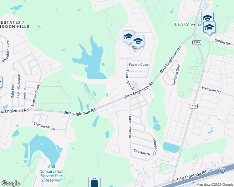 map of restaurants, bars, coffee shops, grocery stores, and more near 4463 Tivoli Drive in San Antonio