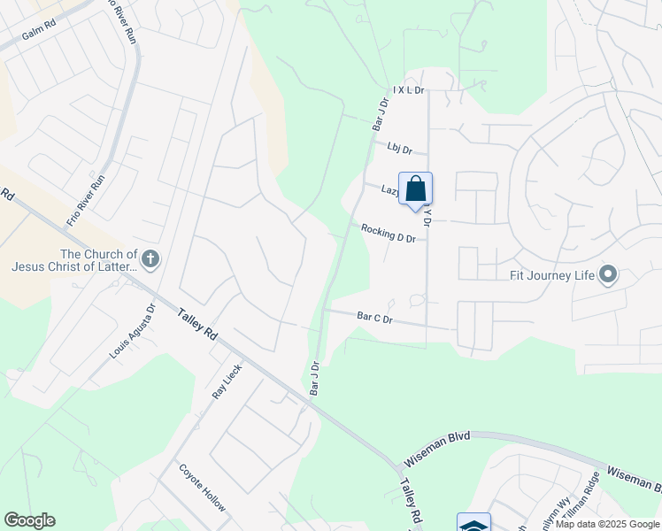 map of restaurants, bars, coffee shops, grocery stores, and more near 3715 Bar J in San Antonio