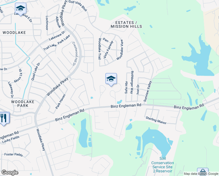 map of restaurants, bars, coffee shops, grocery stores, and more near 7475 Binz-Engleman Road in San Antonio