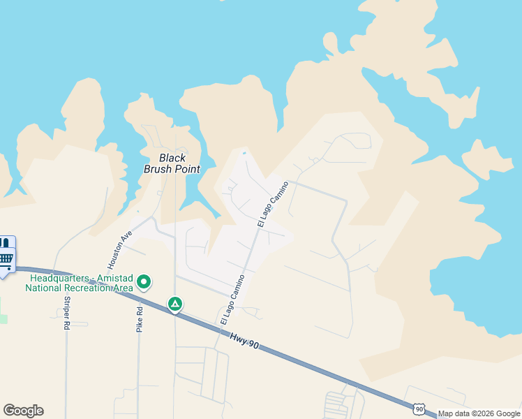 map of restaurants, bars, coffee shops, grocery stores, and more near 405 El Lago Camino in Del Rio