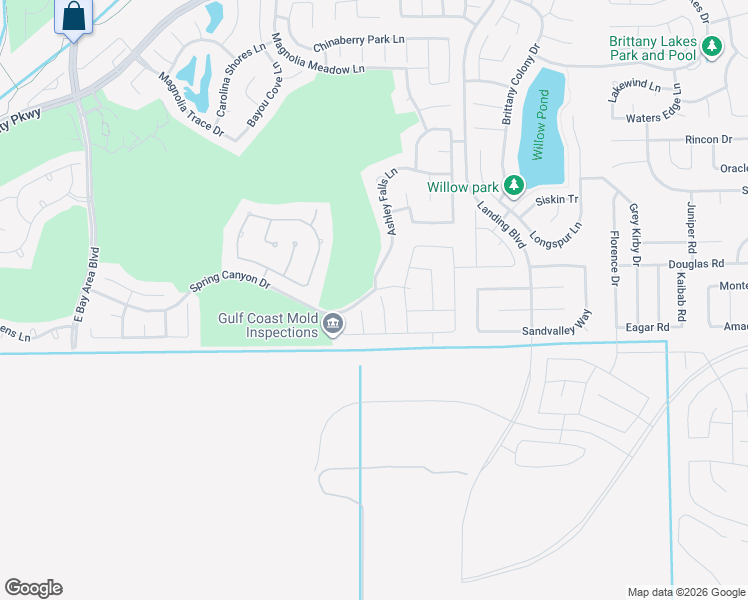 map of restaurants, bars, coffee shops, grocery stores, and more near 2322 Mayfield Trail Court in League City
