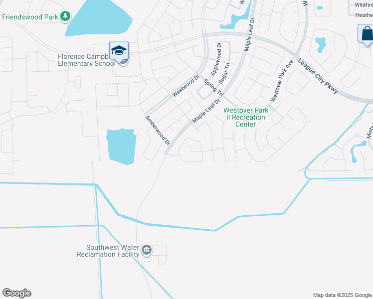 map of restaurants, bars, coffee shops, grocery stores, and more near 6214 Maddingly Lane in League City