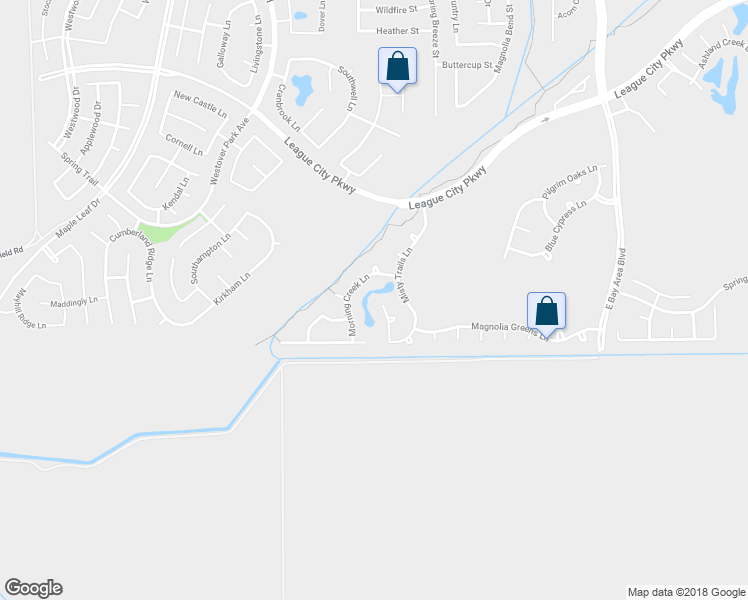 map of restaurants, bars, coffee shops, grocery stores, and more near 1121 Shady Knoll Lane in League City