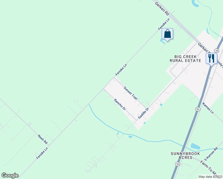 map of restaurants, bars, coffee shops, grocery stores, and more near 5411 Rancho Drive in Needville
