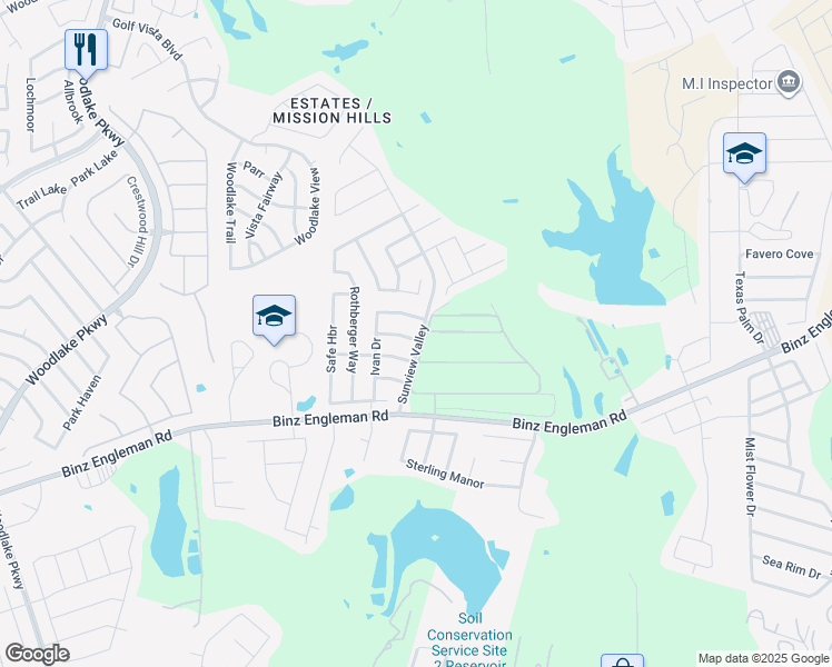 map of restaurants, bars, coffee shops, grocery stores, and more near 7735 Shining Glow in San Antonio